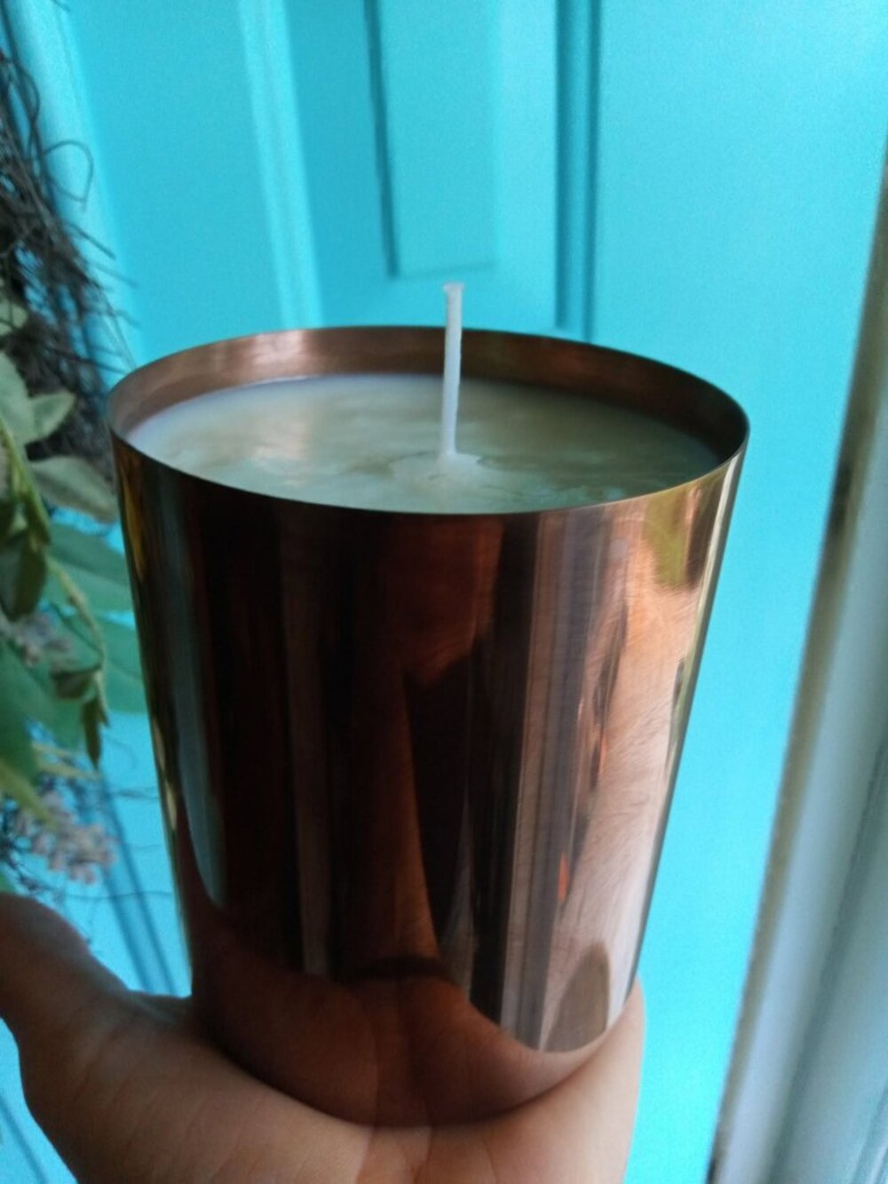 Hinoki Cypress Organic Candle in Copper Cup